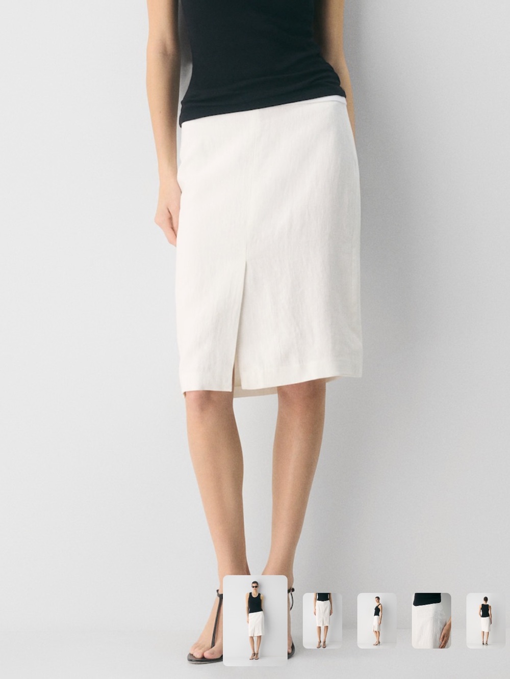 NWT Babaton Yorkville Skirt - PowerLinen in White Birch / Size 0